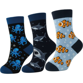 VIO chlapecké bavlněné elastické barevné ponožky sea life kluk - 81028 - 3 páry
