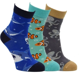 VIO chlapecké bavlněné elastické barevné ponožky sea life kluk1 - 81028 - 3 páry